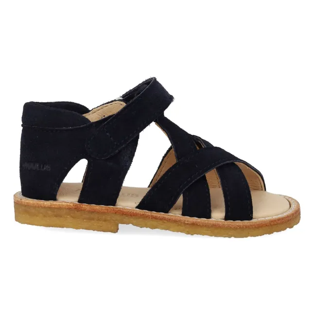 Sandales Croisées Daim | Bleu marine