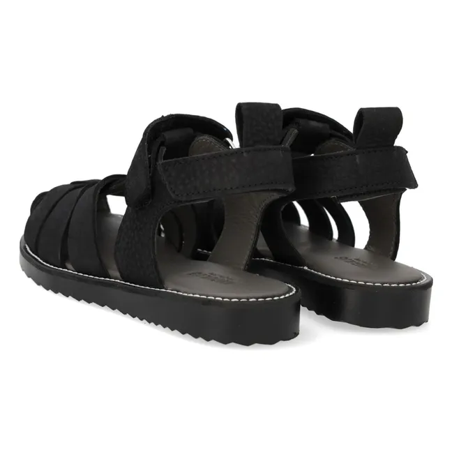 Sandalias de nobuk melocotón | Negro