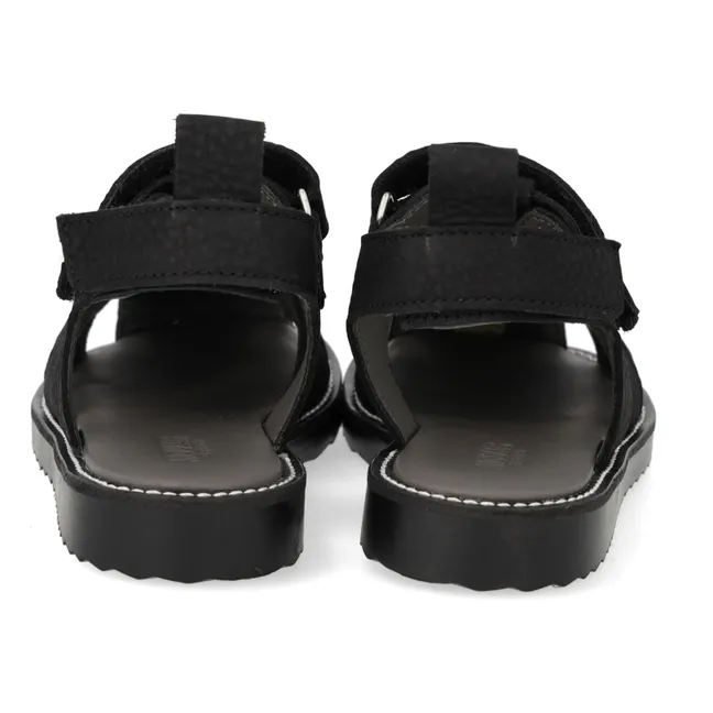 Sandalias de nobuk melocotón | Negro