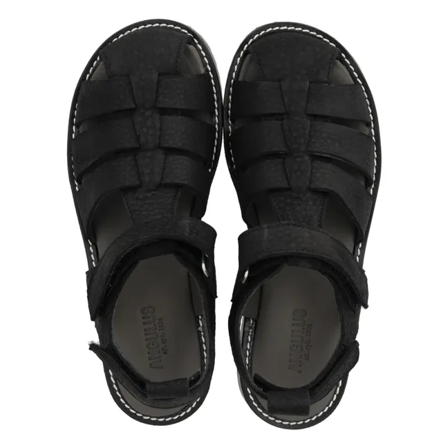 Sandalias de nobuk melocotón | Negro