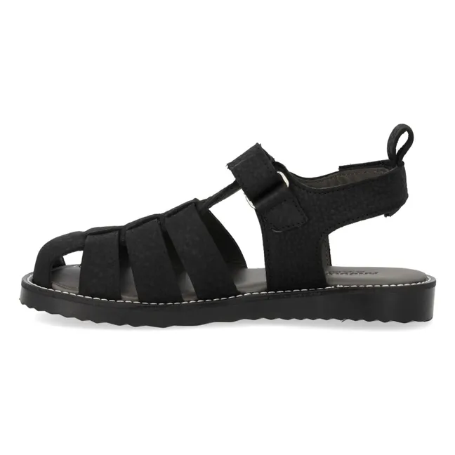 Sandalias de nobuk melocotón | Negro