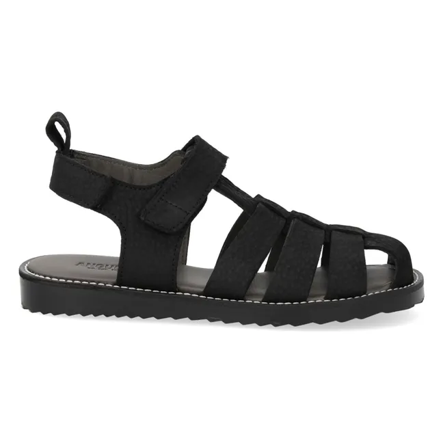 Peach Nubuck Sandals | Black