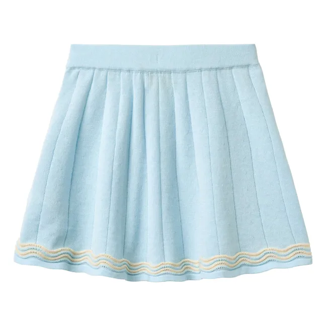 Falda Tennis Punto de algodón orgánico | Azul Glaciar