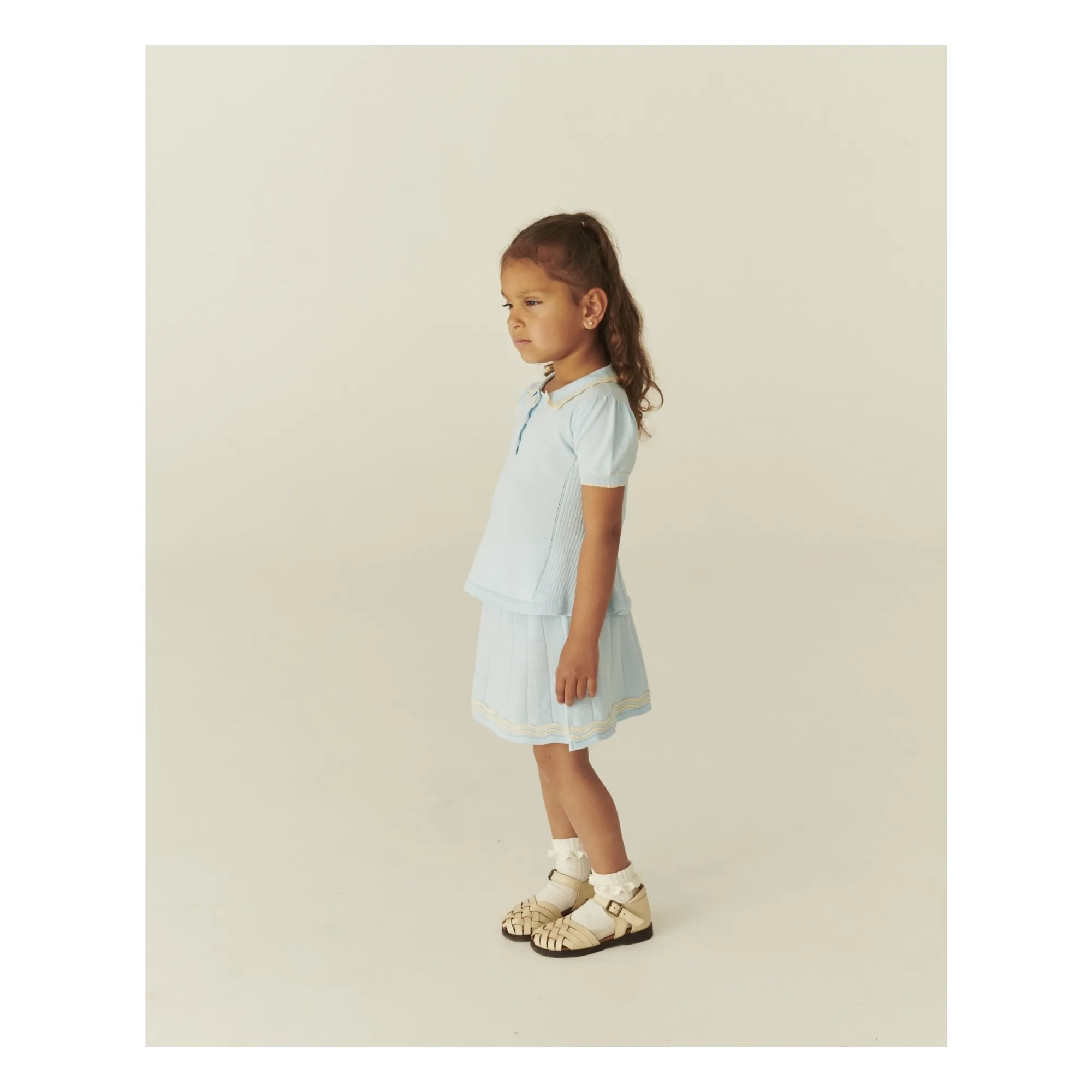 Jupe Tennis Maille Coton Bio | Bleu Glacier- Image produit n°2