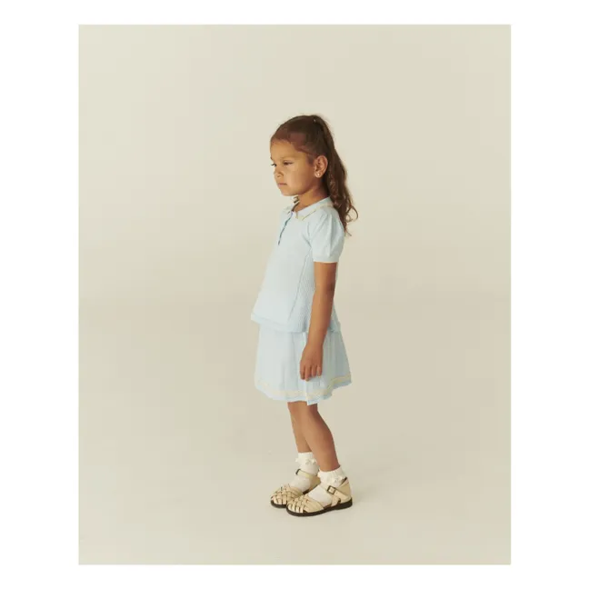 Falda Tennis Punto de algodón orgánico | Azul Glaciar