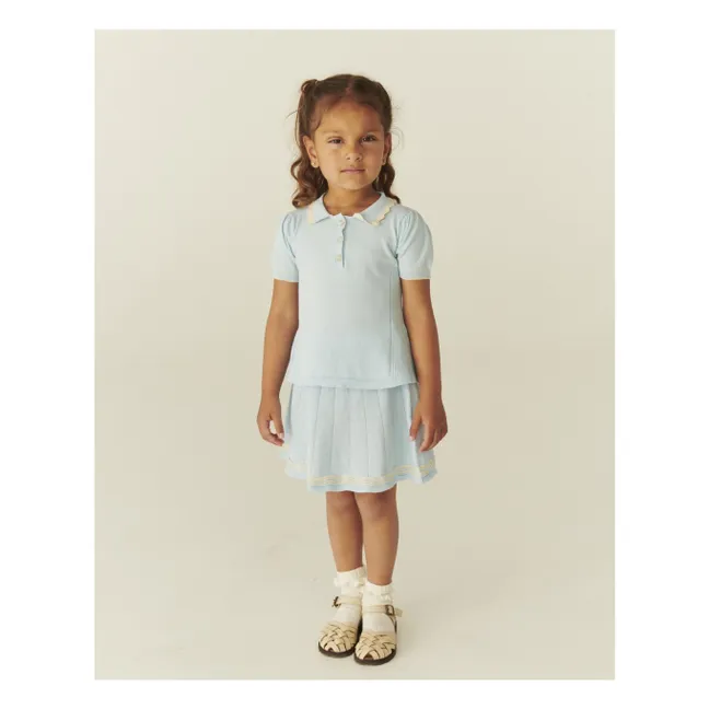 Falda Tennis Punto de algodón orgánico | Azul Glaciar
