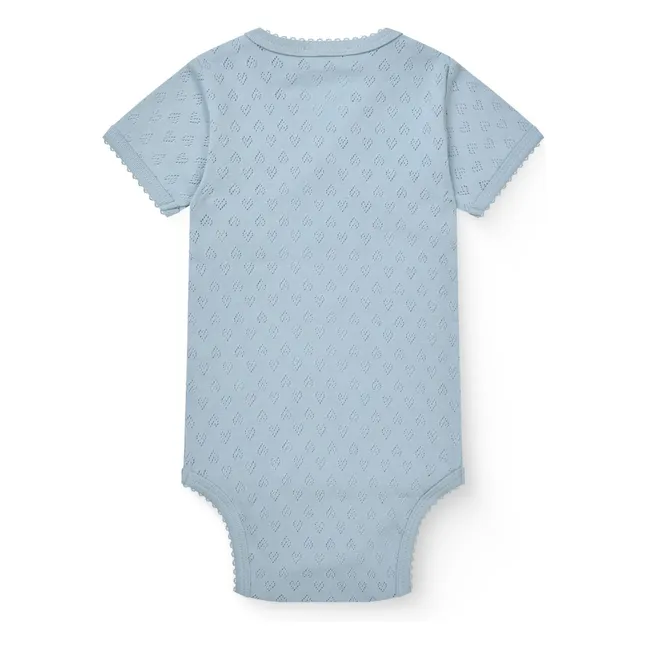 Body Cache-Cœur Pointelle Coton Bio | Bleu Clair