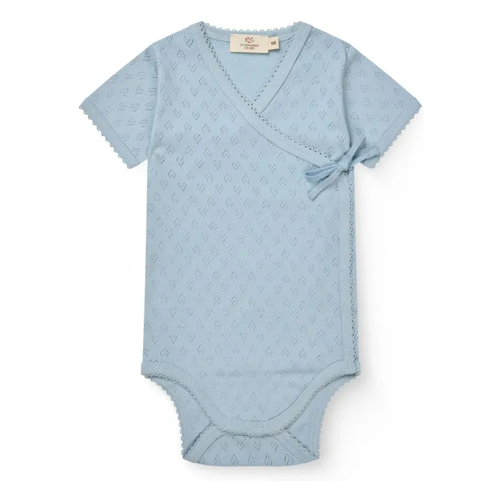 Body de algodón orgánico Pointelle | Azul Claro- Imagen del producto n°0
