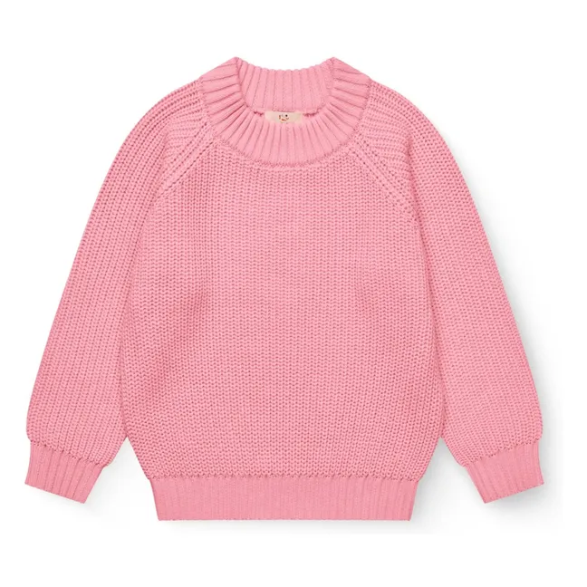 Ribbed Organic Cotton Sweater | Candy pink
