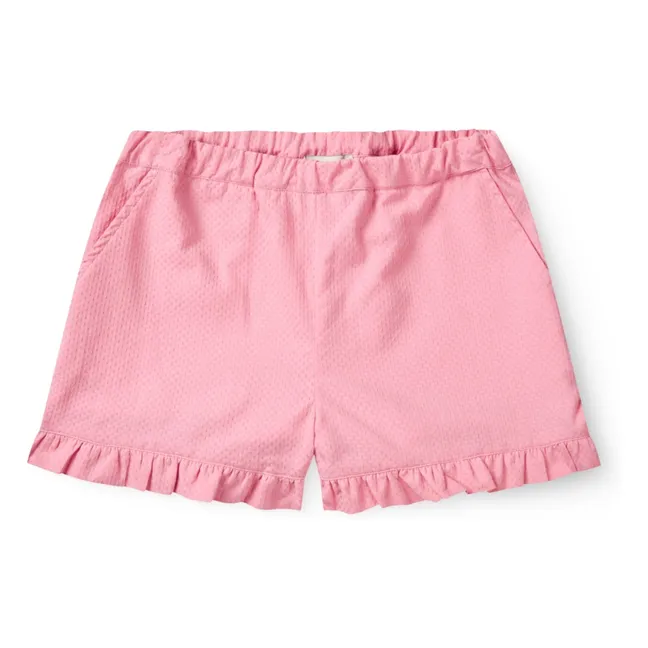Organic cotton ruffled shorts | Candy pink
