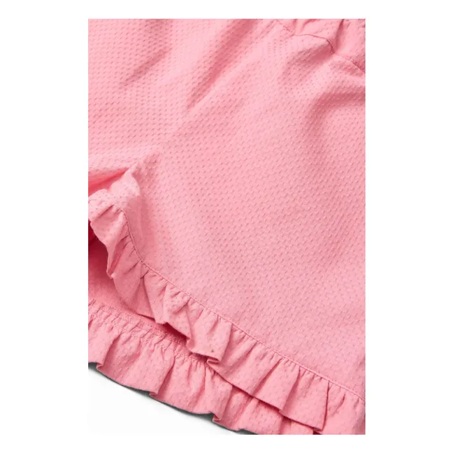 Pantalones cortos con volantes de algodón orgánico | Rosa