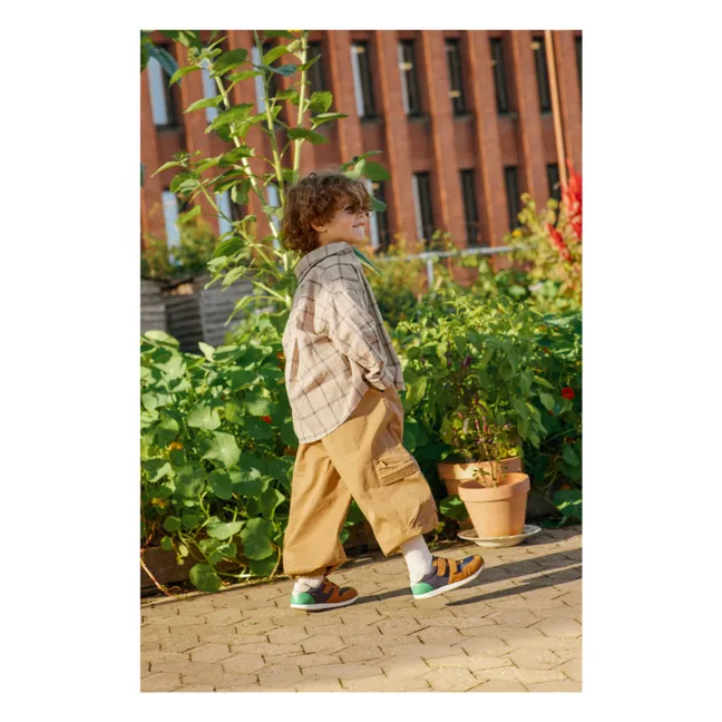 Baskets Double Scratchs Color Block Daim | Camel