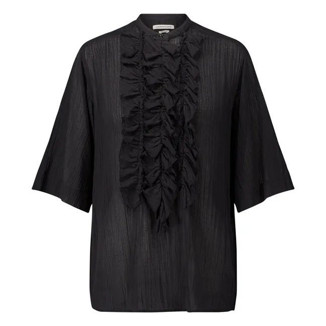 Blusa corta de algodón Magrita | Negro