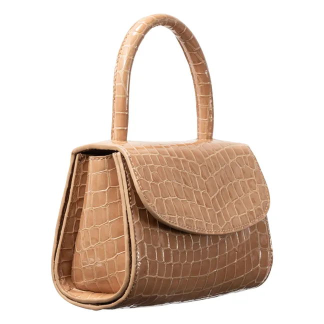 Sac Mini 2.0 Cuir Embossé Crocodile | Beige
