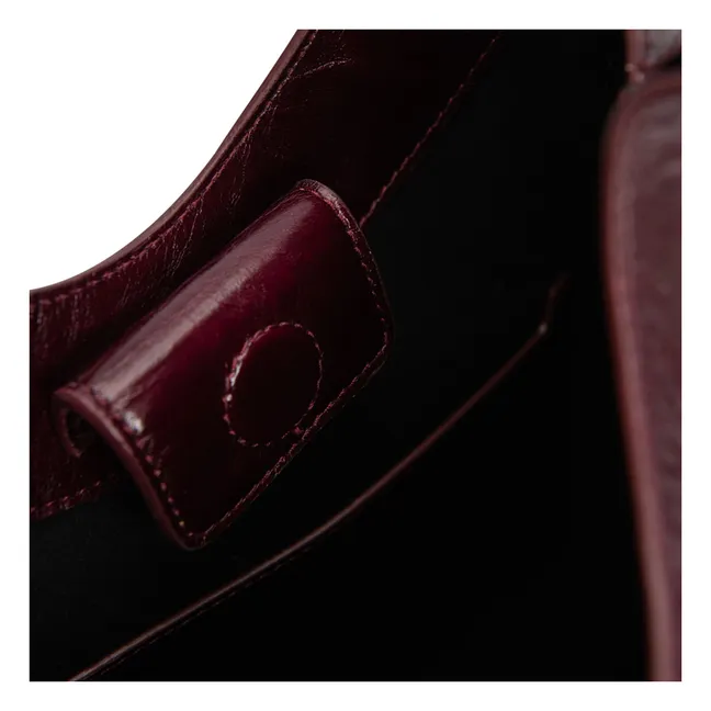 Bolsa de piel Folio Ámbar | Burdeos