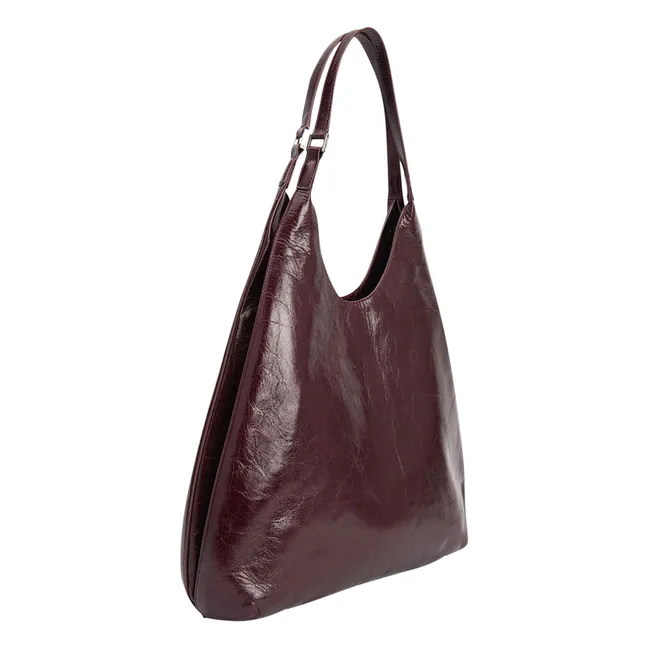 Bolsa de piel Folio Ámbar | Burdeos