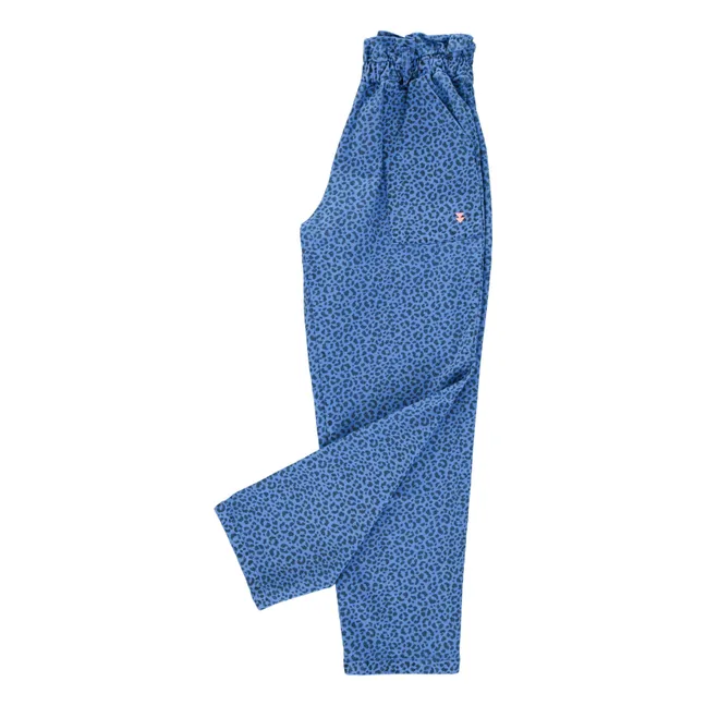 Pantalon Léopard Coton | Bleu