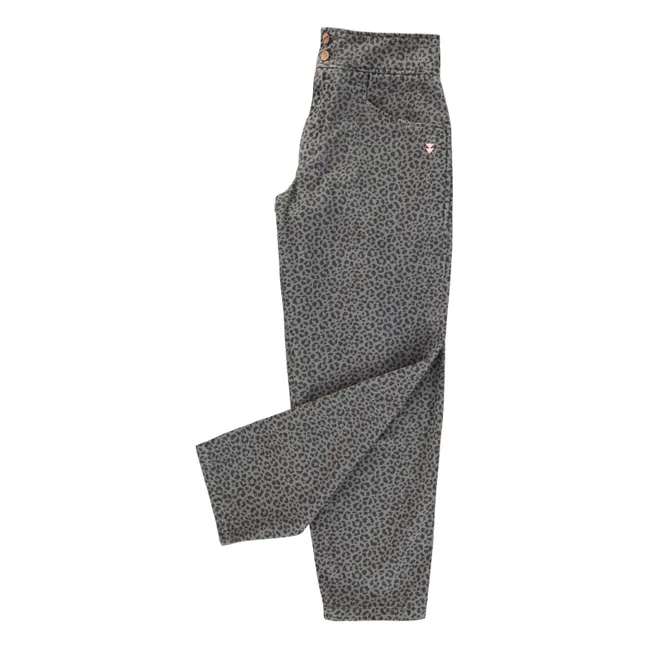 Pantalones de leopardo de algodón | Gris