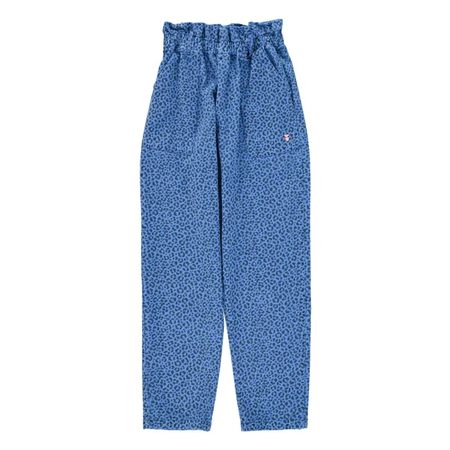 Pantalon Léopard Coton | Bleu