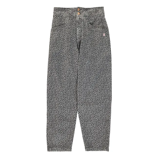 Pantalon Léopard Coton | Gris