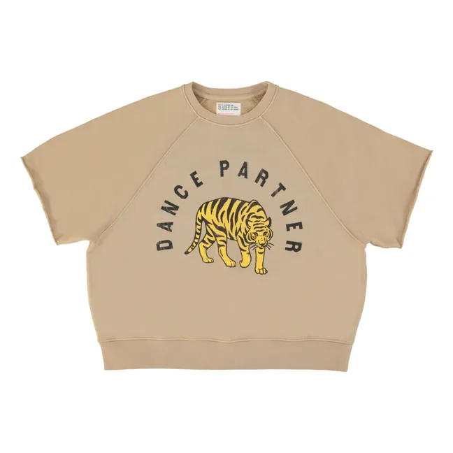 Camiseta de manga corta de algodón orgánico Violeta | Marrón