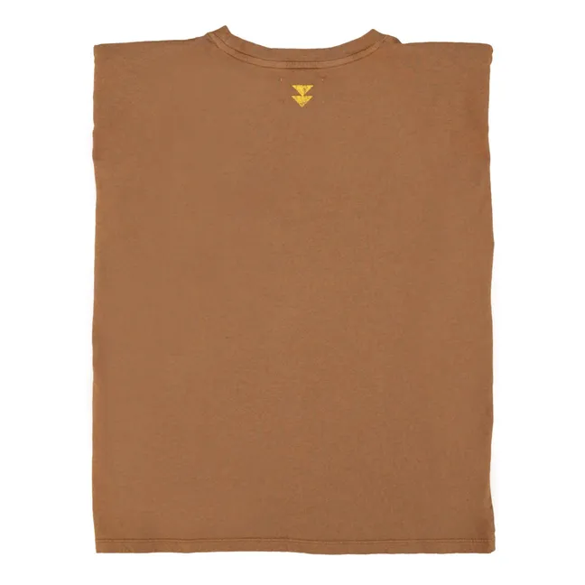 T-shirt Epaulettes Alicia Lin et Coton | Marron