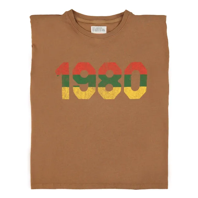 T-shirt Epaulettes Alicia Lin et Coton | Marron