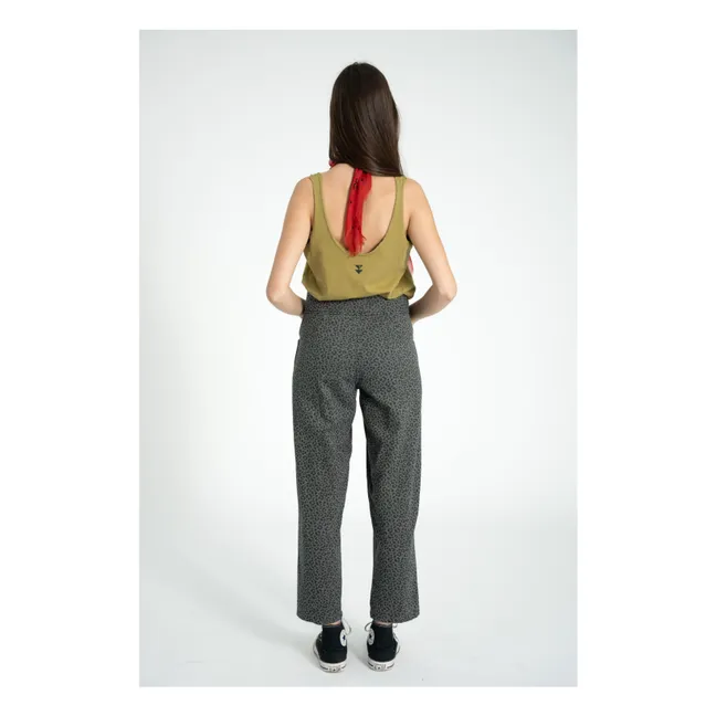 Pantalones de leopardo de algodón | Gris