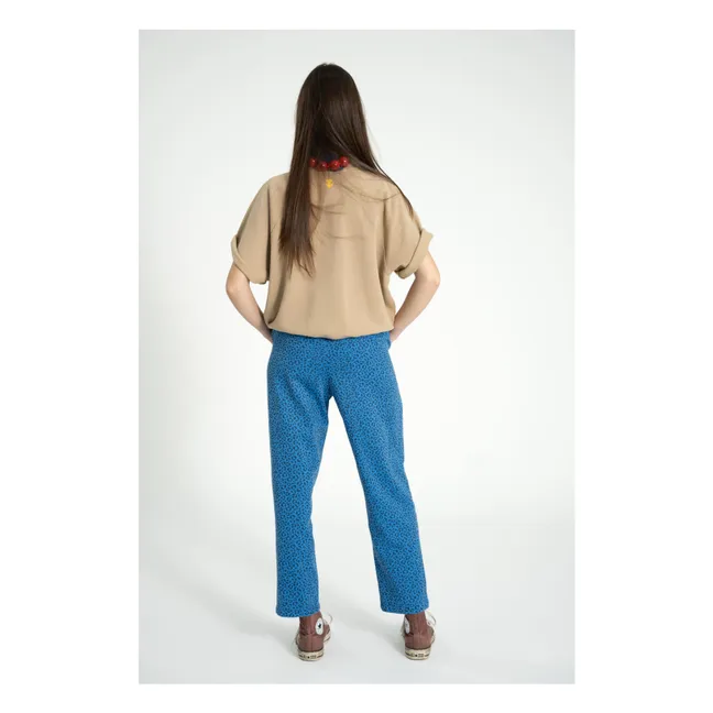 Pantalon Léopard Coton | Bleu