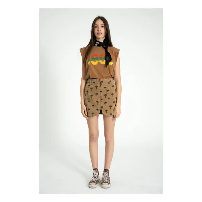 T-shirt Epaulettes Alicia Lin et Coton | Marron