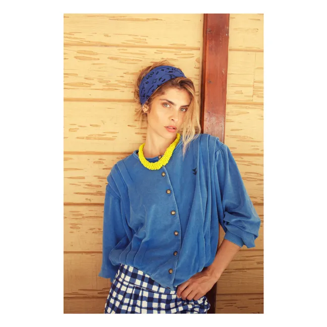 Adelaide organic cotton cardigan | Blue