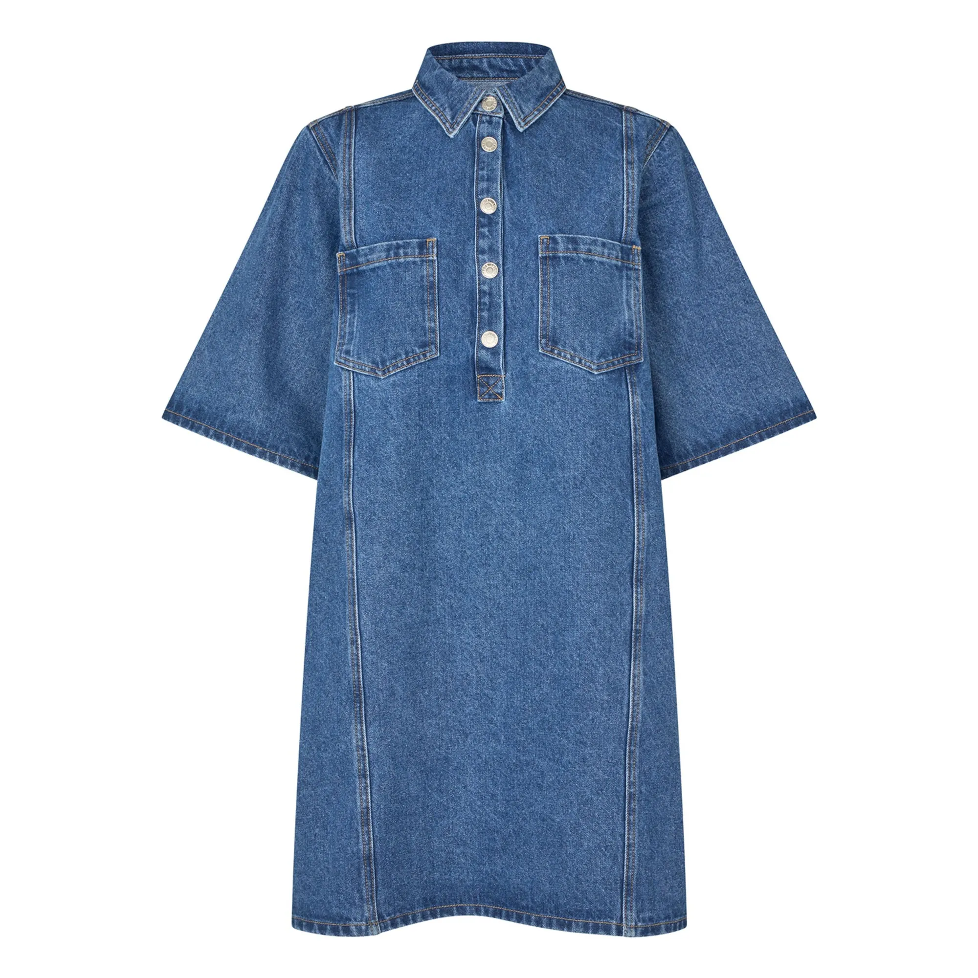 Lollys Laundry Denim Blue Mola Cotton Dress
