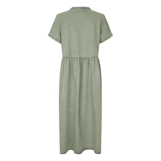 Robe Aliya Coton | Vert kaki