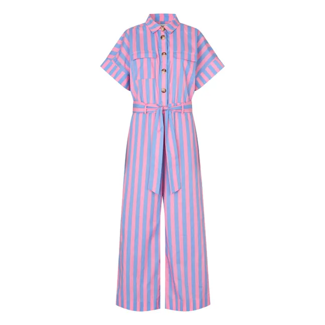 Mathilde Cotton stripes jumpsuit | Pink