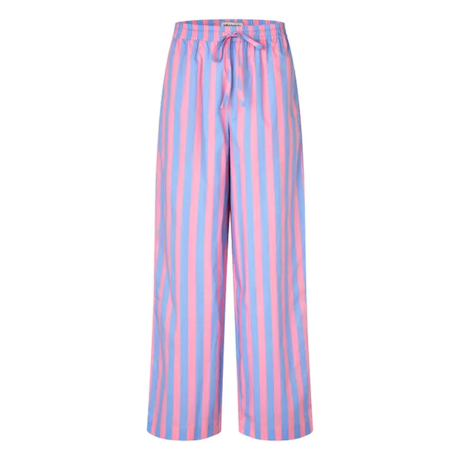 Rita Cotton Striped Pants | Blue