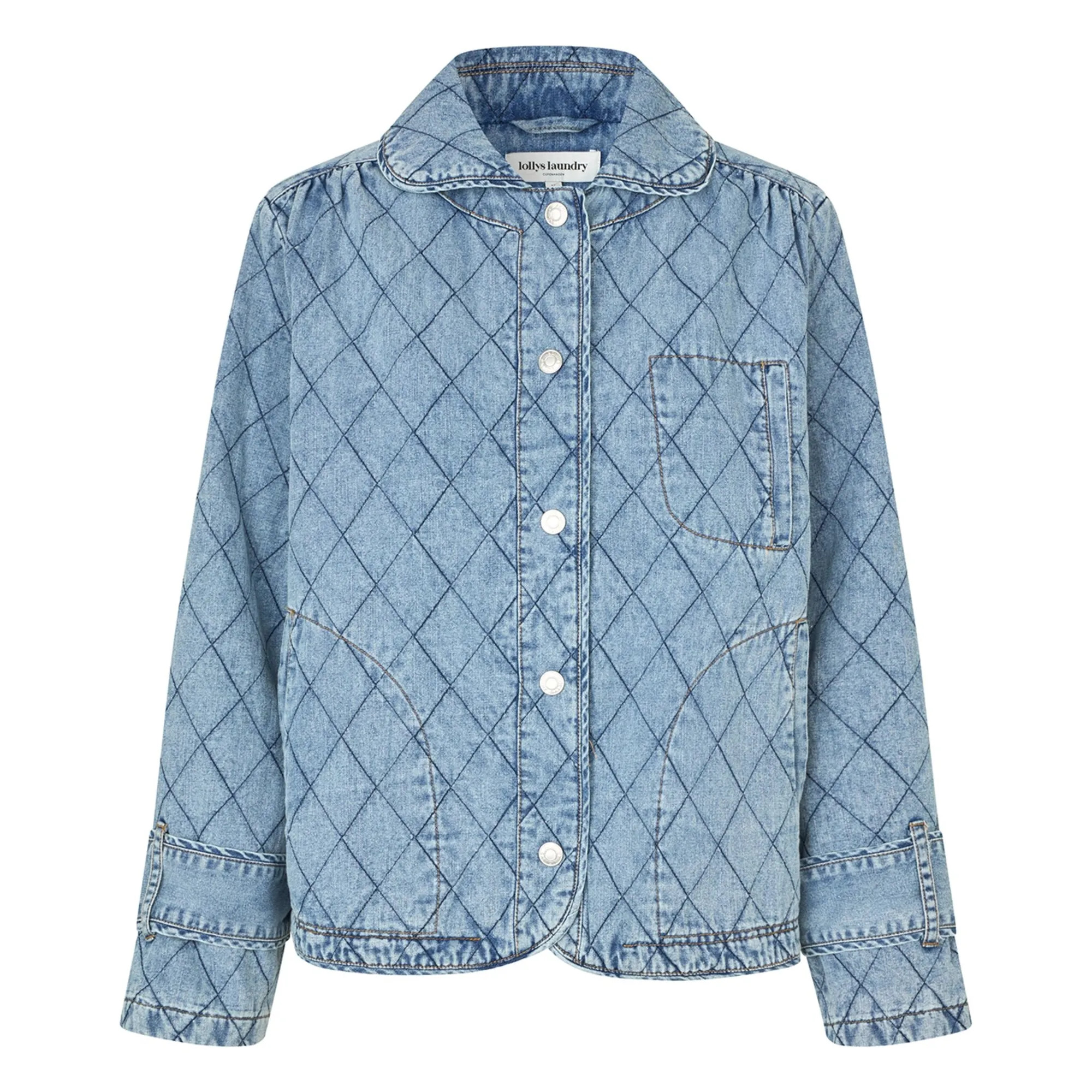 Lollys Laundry Denim Blue Viola Quilted Cotton Jacket
