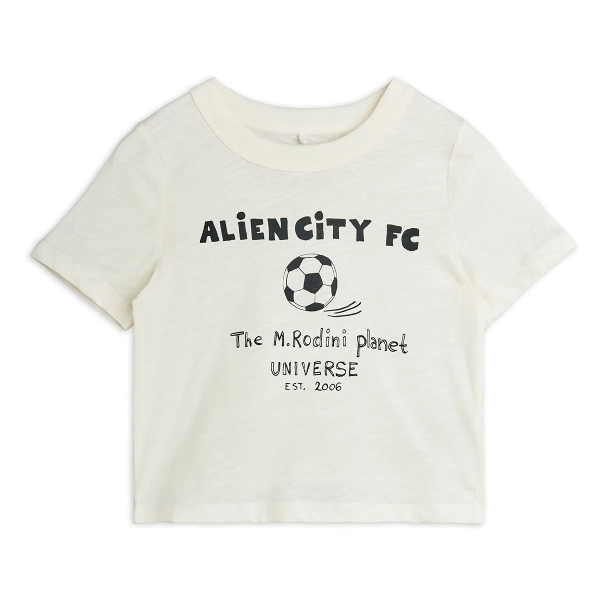 Mini Rodini Ecru Alien City Organic Cotton T-Shirt