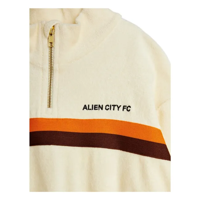 Alien City organic cotton terry sweatshirt | Ecru