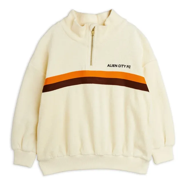 Alien City organic cotton terry sweatshirt | Ecru