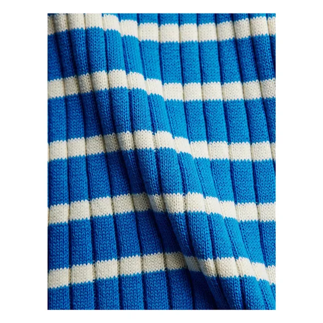 Robe Côtelée Rayée Coton Bio | Bleu