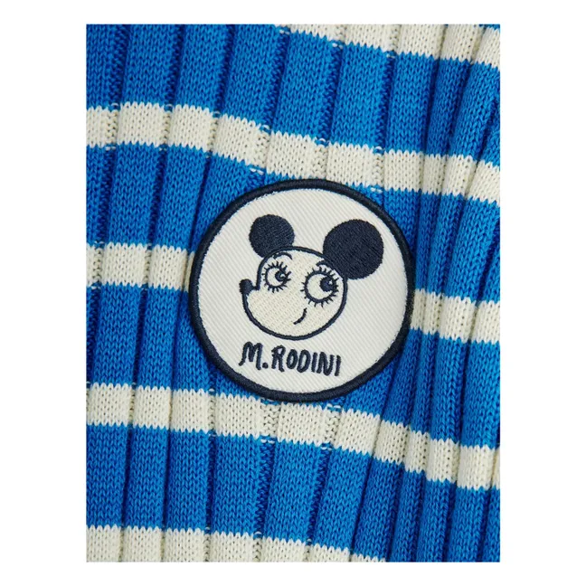 Robe Côtelée Rayée Coton Bio | Bleu