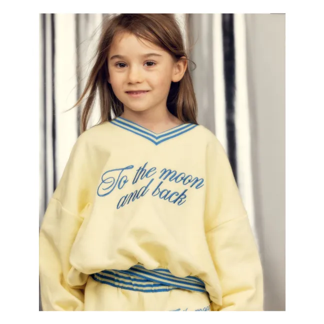 Sweat To The Moon And Back Coton Bio | Jaune