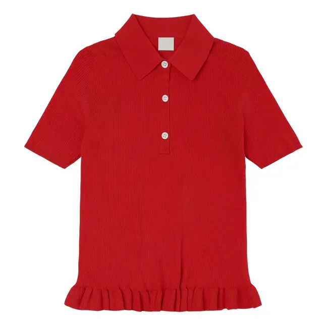 Polo a coste | Rosso