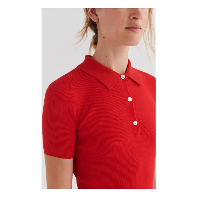 Polo a coste | Rosso