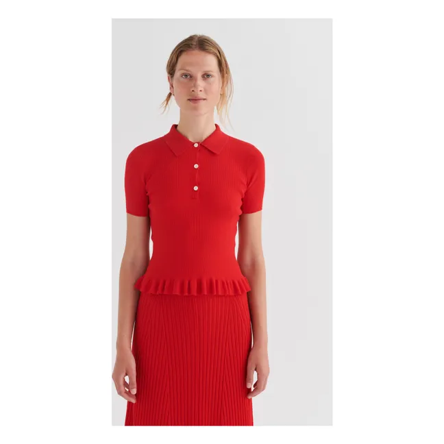 Polo a coste | Rosso