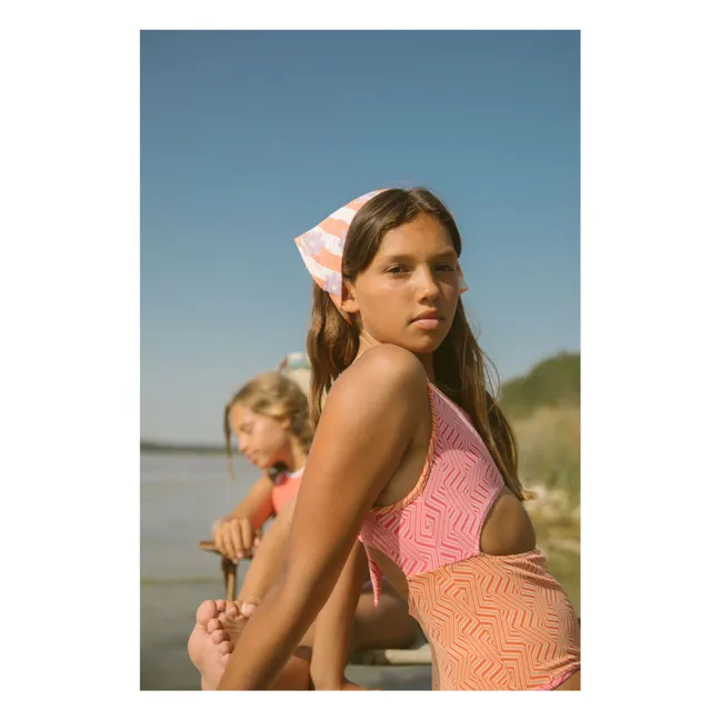 Maillot de Bain Asymétrique Elle Abstrait | Rose