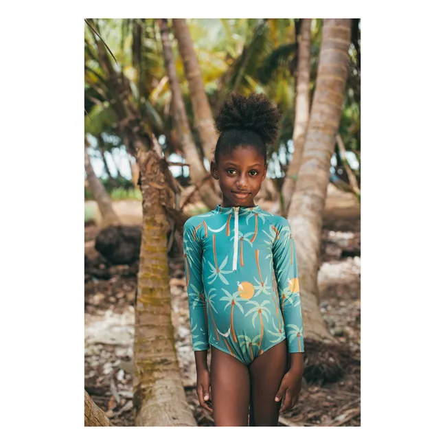Maillot de Bain Anti-UV Parasoleil Palmiers | Vert