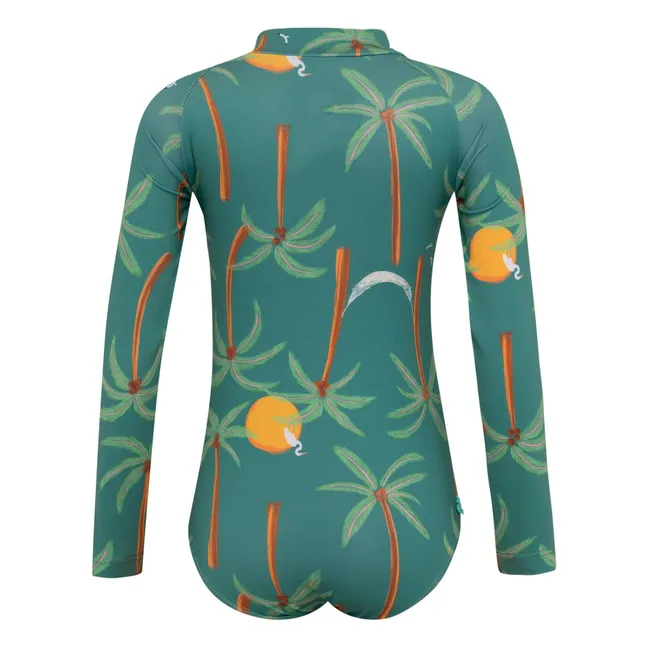 Maillot de Bain Anti-UV Parasoleil Palmiers | Vert