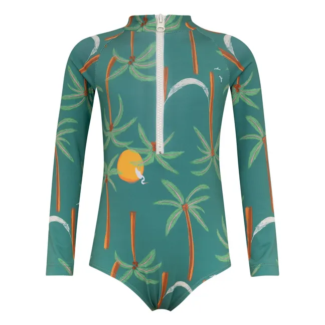 Maillot de Bain Anti-UV Parasoleil Palmiers | Vert