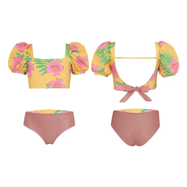 Maillot de Bain Bubble Hibiscus | Jaune